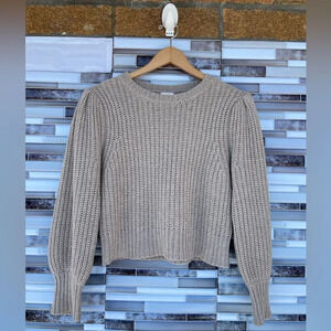 Classic Crewneck Knit Sweater in Light Taupe